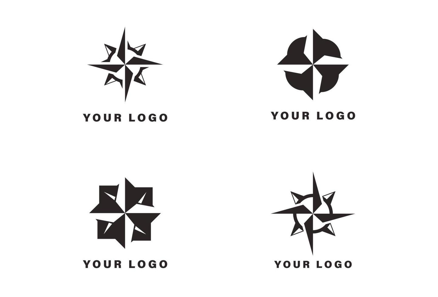 Compass rose logo design template vector