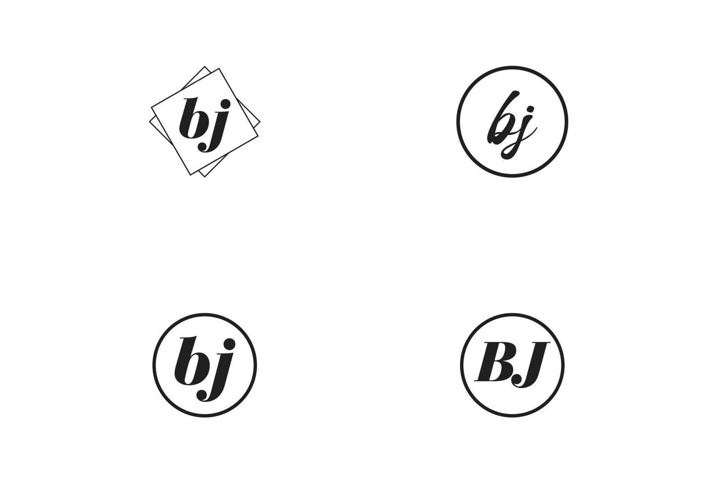 B J Letter logo design template vector