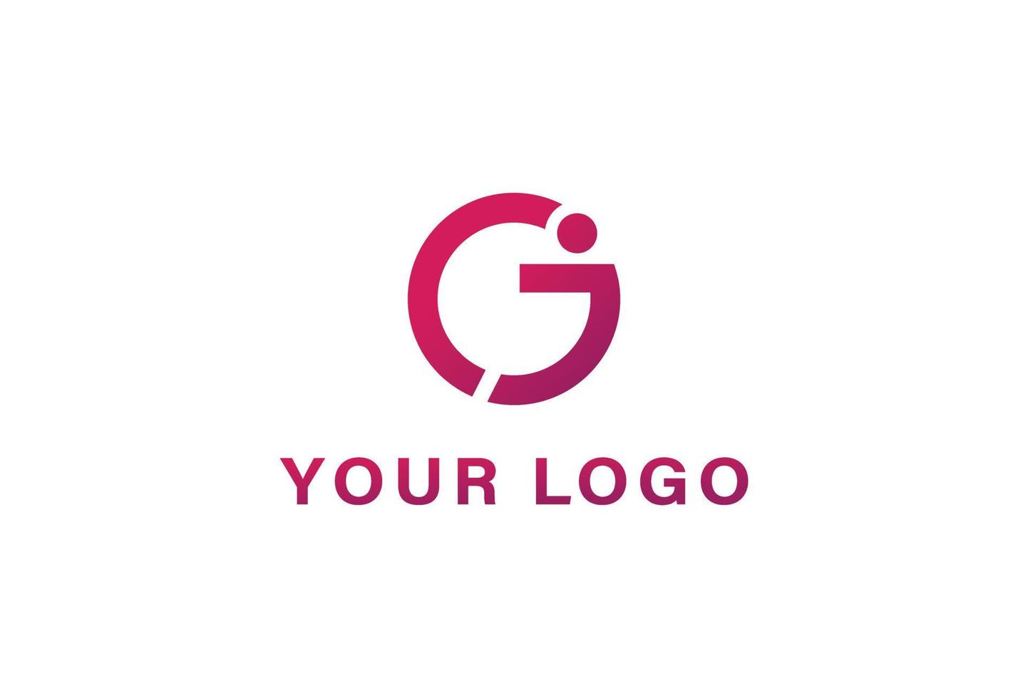 GJ, GI logo design template vector