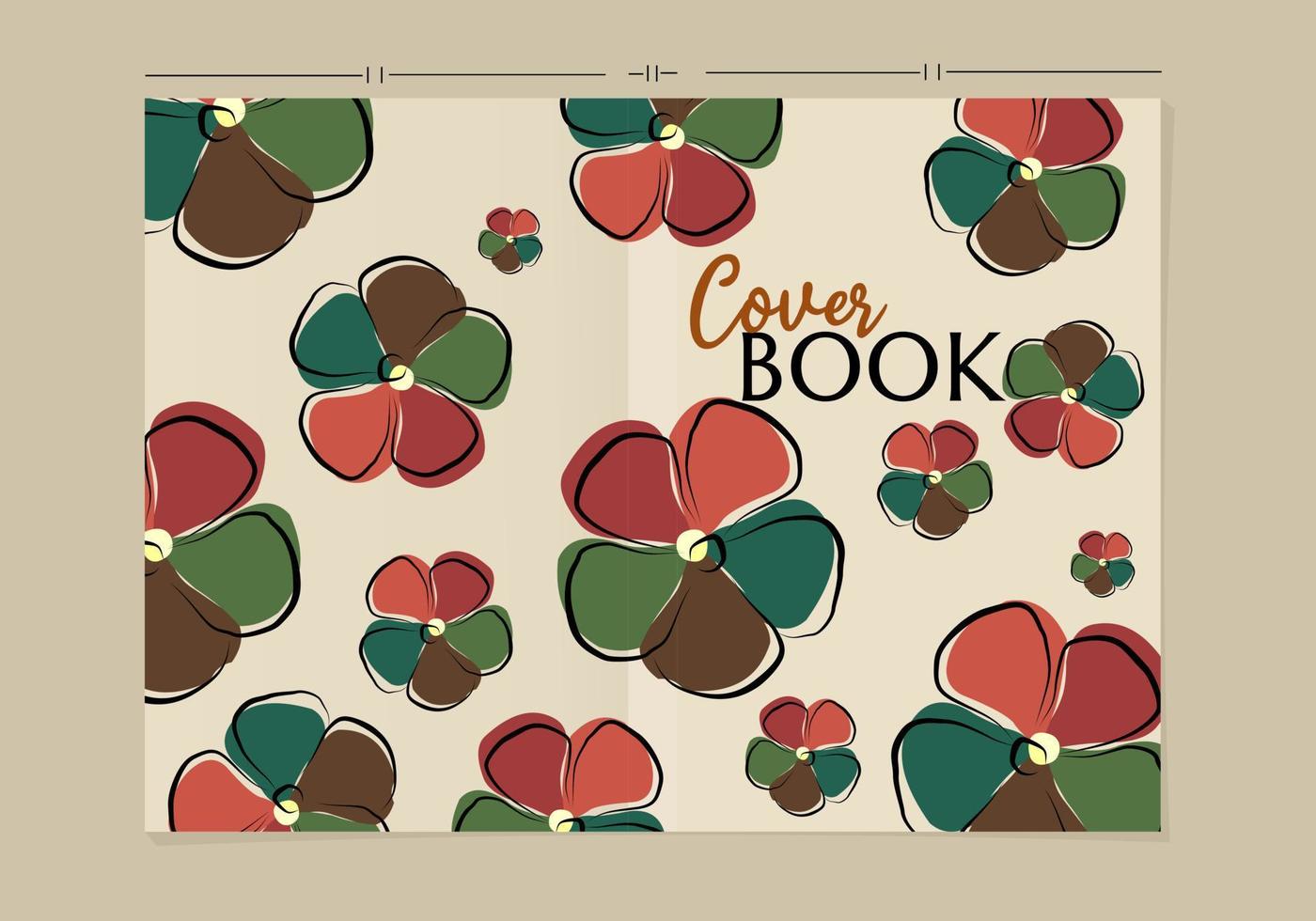 natural theme book cover template. hand drawn floral pattern designnatural theme book cover template. hand drawn floral pattern design vector
