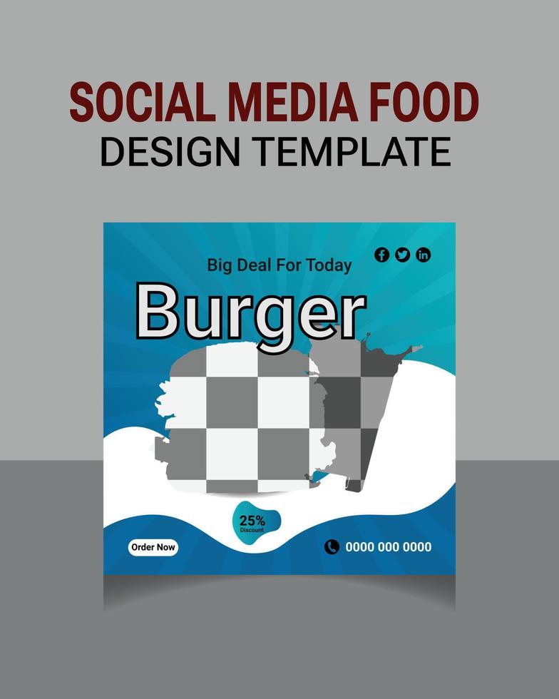 Delicious Burger with morning breakfast. social media ads. vector