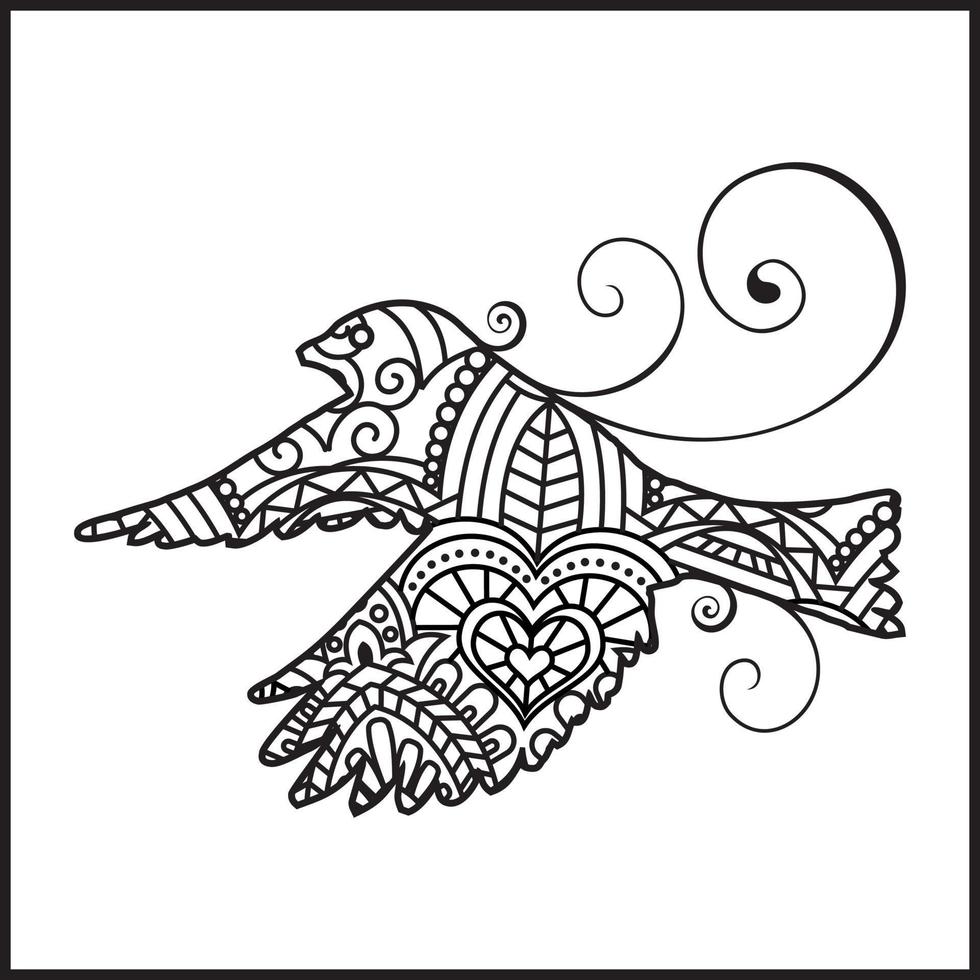 Vector illustration decorative Sparrow on white background