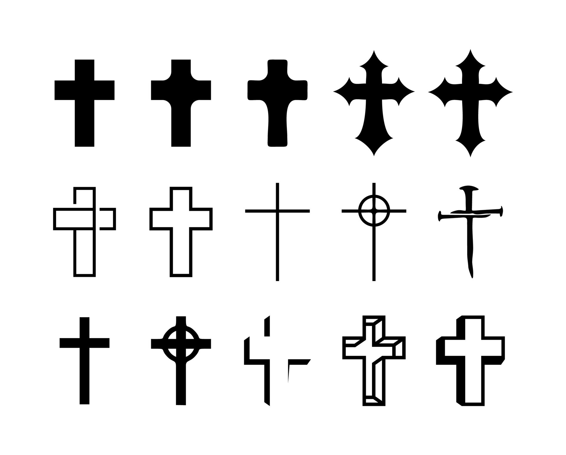 various christian cross set vector stock on white background 12997102