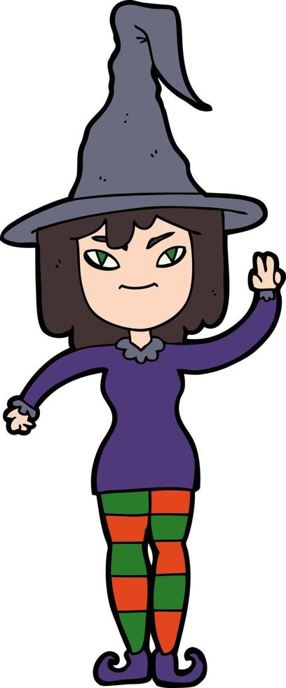 doodle character cartoon witch vector
