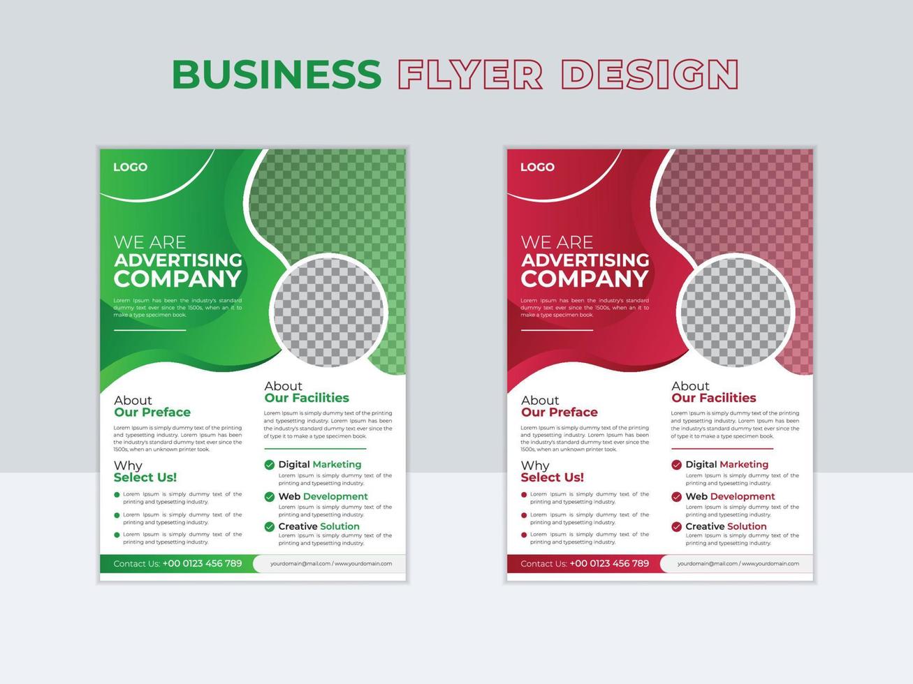 Modern Corporate Business Flyer and Brochure Cover Layout Design Template. vector