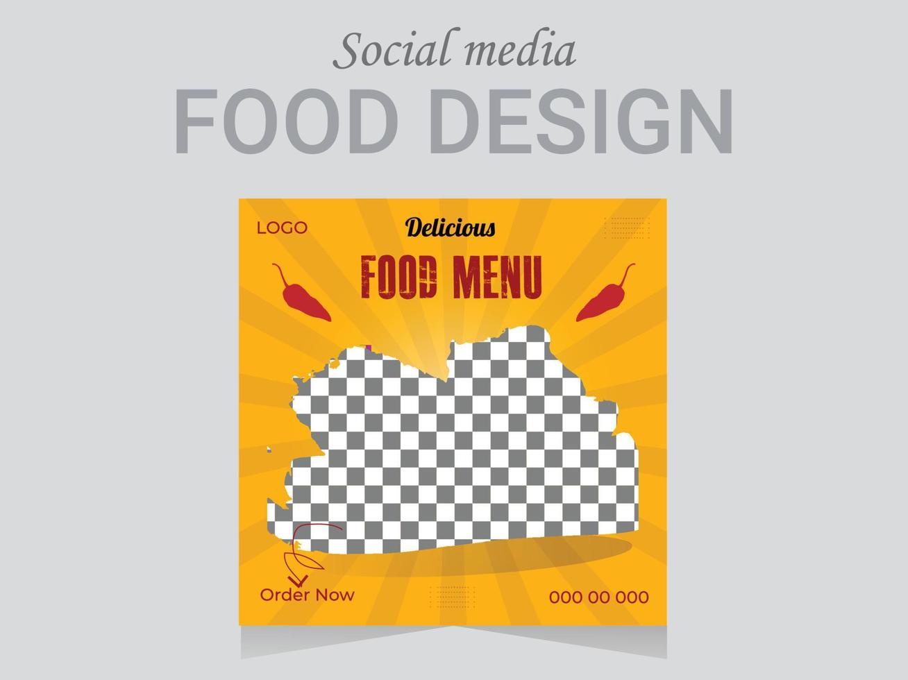 plantilla de diseño de alimentos en medios sociales, diseño de diseño de afiches vectoriales. formato de archivo eps de diseño de comida moderna. vector