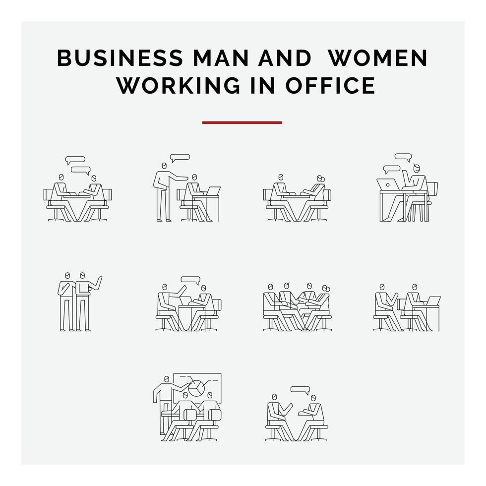 business man and women working in office vector