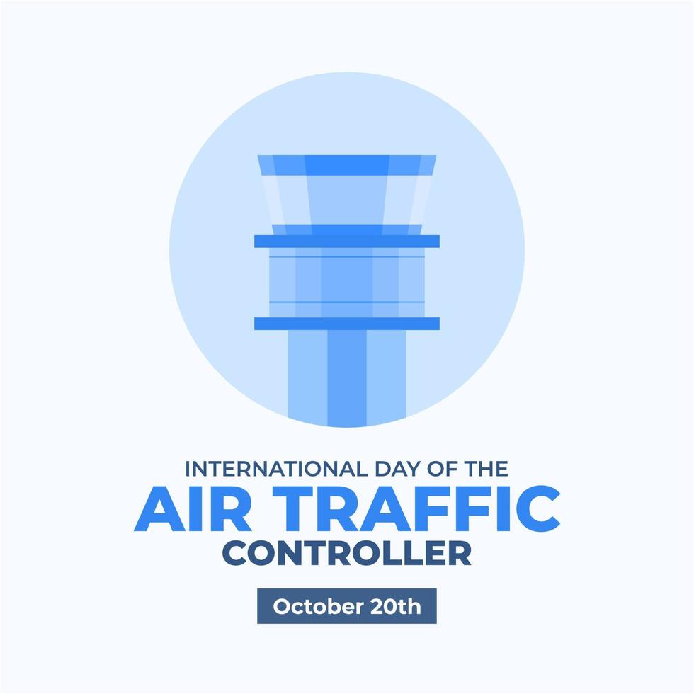 fondo del cartel del día internacional del controlador de tráfico aéreo vector de celebración de octubre