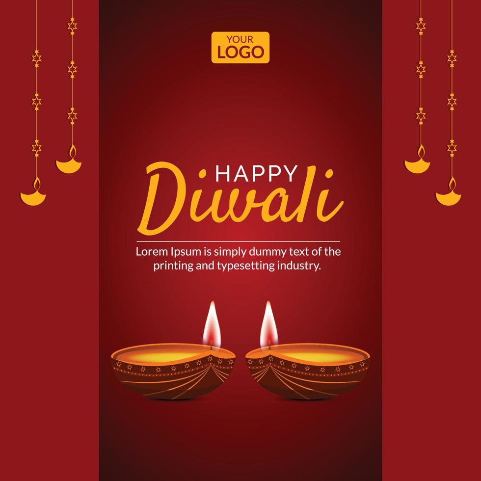 Diwali Festival Posts vector