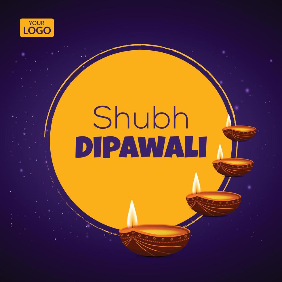 Diwali Festival Posts vector