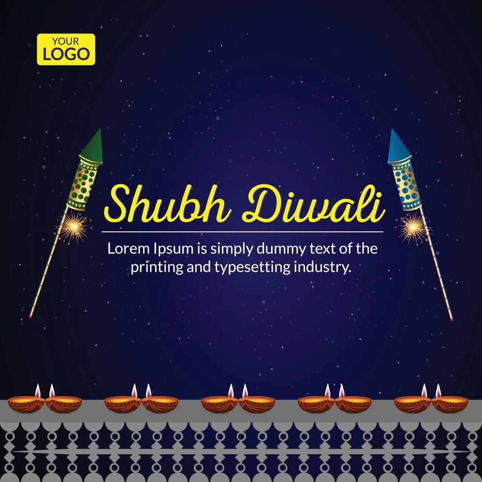 Diwali Festival Posts vector