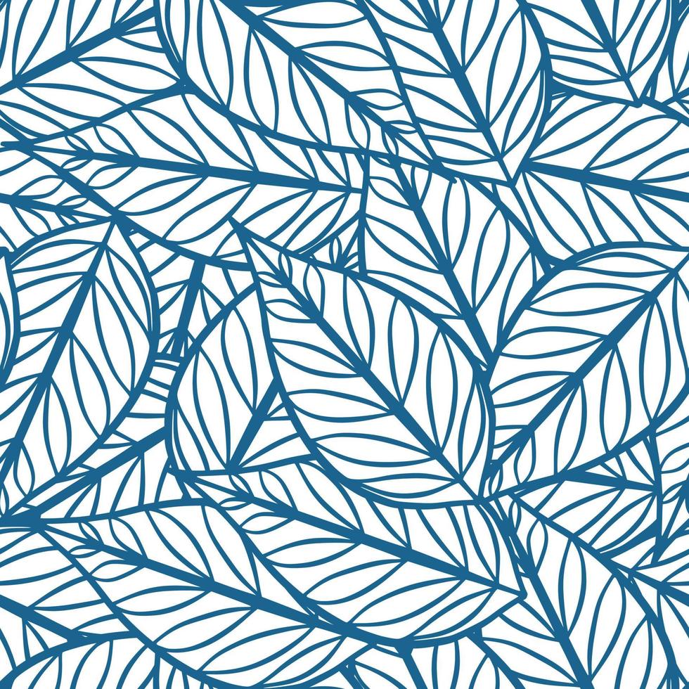 Blue Botanical Abstract Foliage Pattern vector