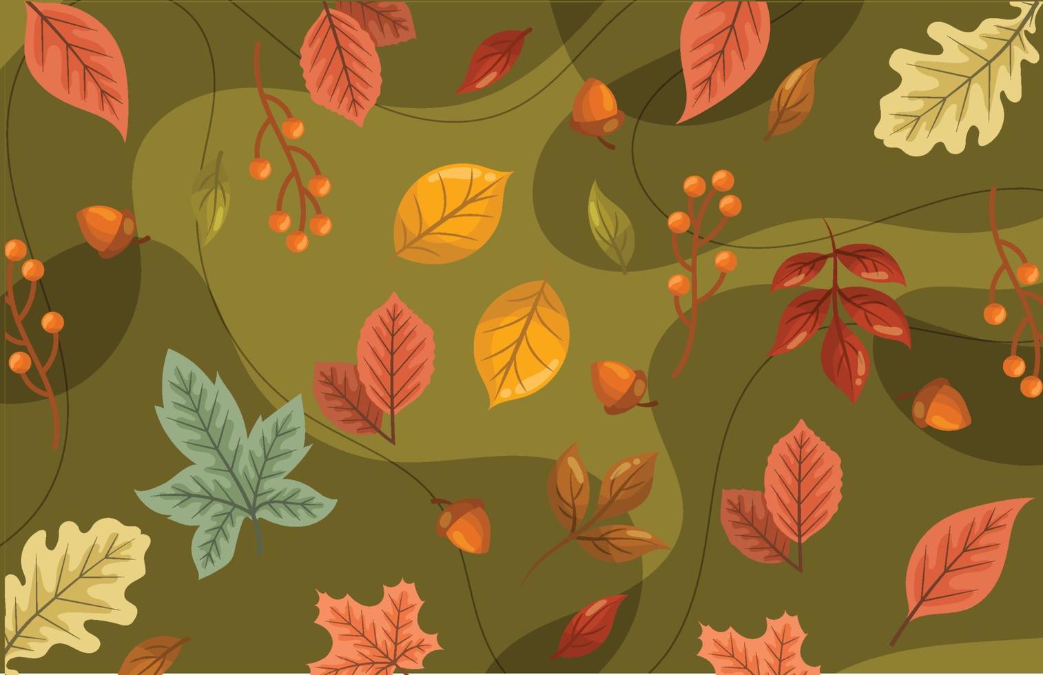 patrón de hojas de otoño colorido de moda vector