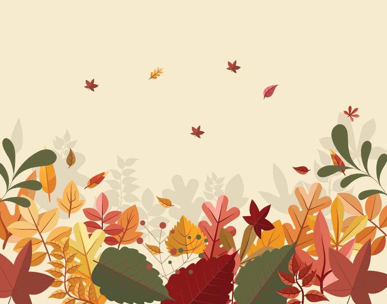 Falling Autumn Leaves background vector
