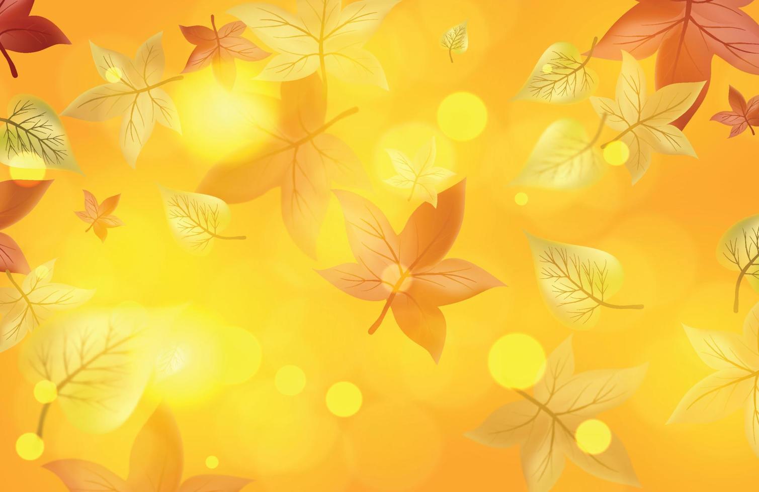 Autumn background with yellow leaves vector