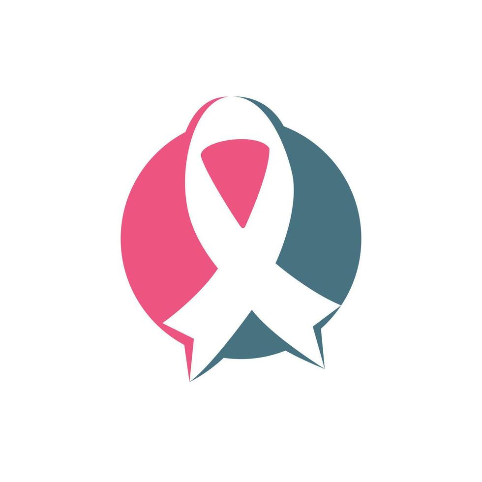 Pink ribbon vector logo design. Breast cancer awareness symbol. October is month of Breast Cancer Awareness in the world.