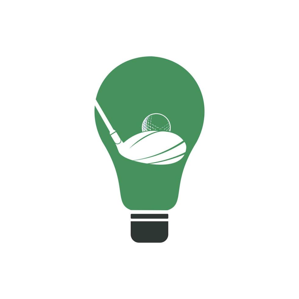 diseño de logotipo en forma de bulbo de club de golf. diseño del logo inspirado en el club de golf. signo de ideas creativas de golf. vector