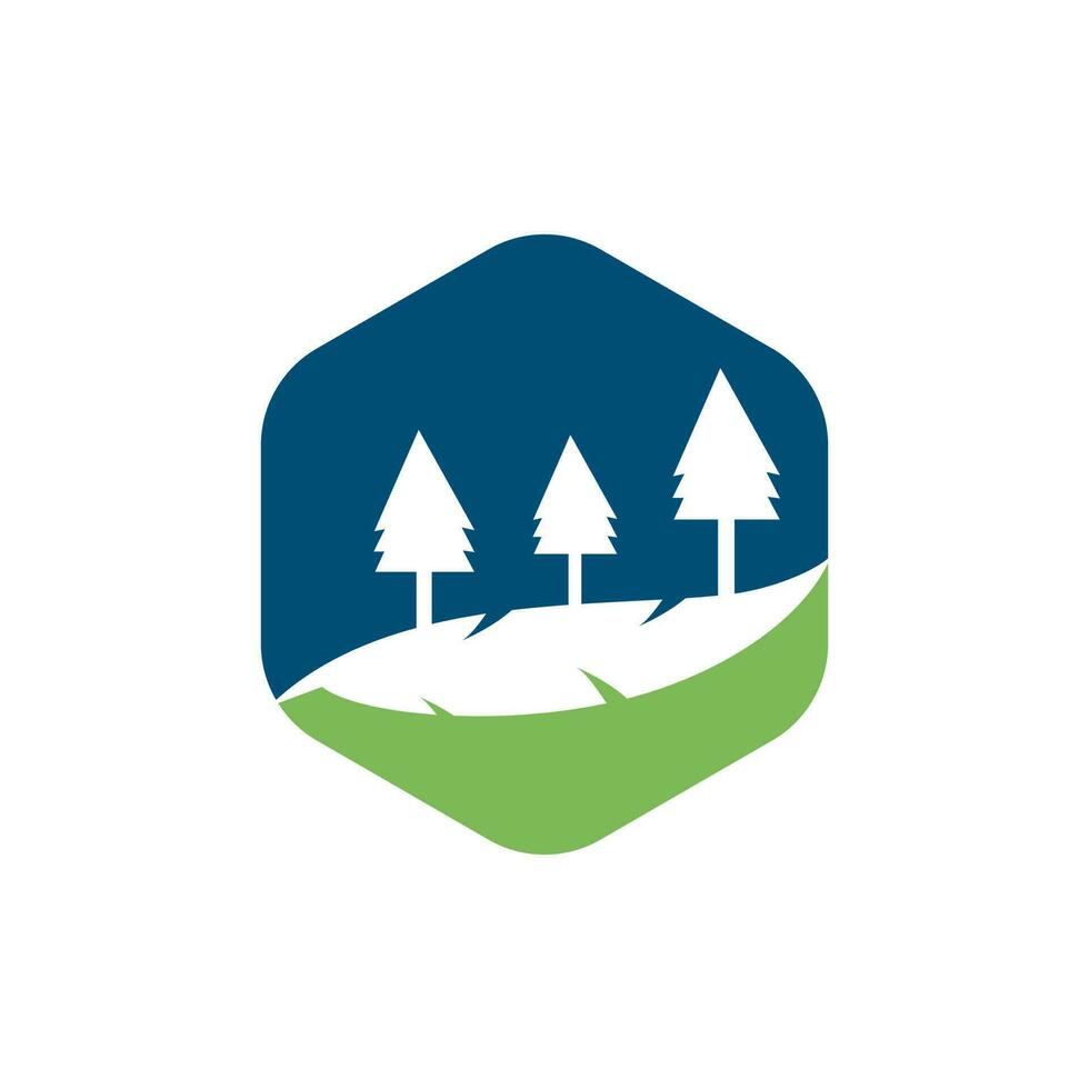 logotipo de árbol en forma de círculo. diseño del logotipo del paisaje natural. vector