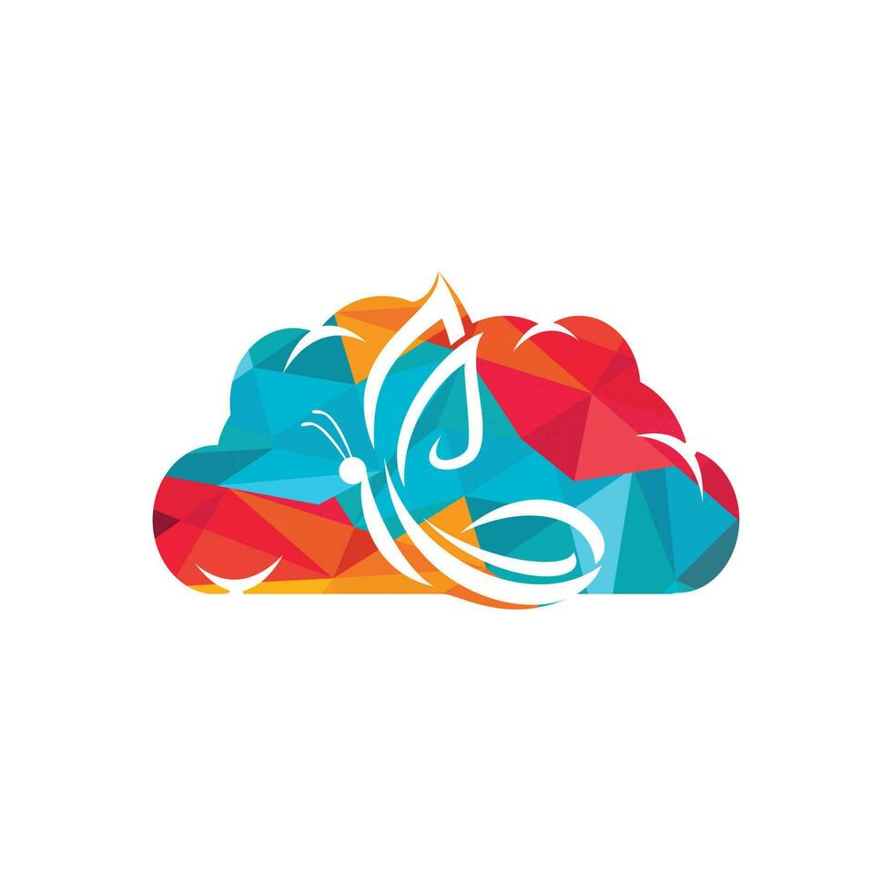 diseño de logotipo vectorial de icono de mariposa y nube. salón de belleza vector logo ilustración creativa.