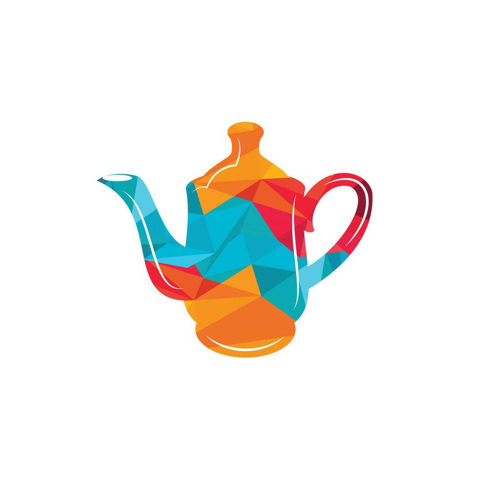 Teapot vector icon design. Teapot kettle colorful vector icon isolated on white.