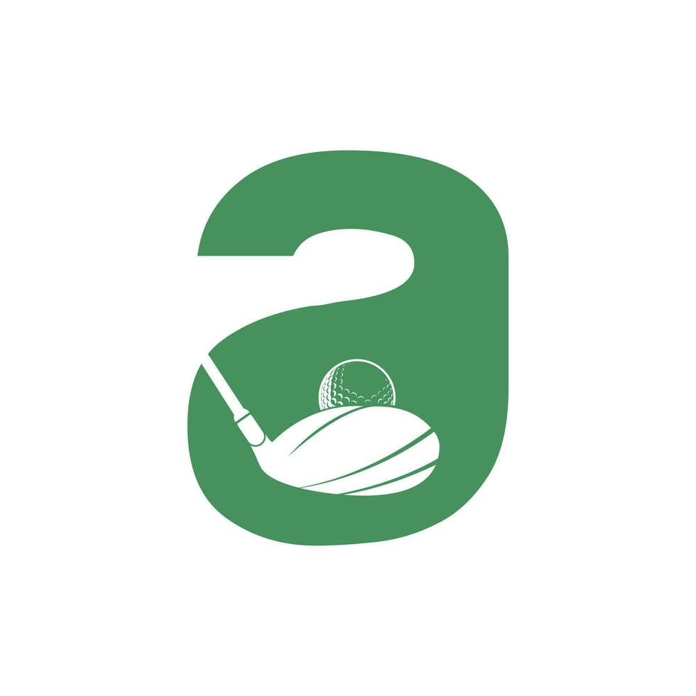 letra inicial un diseño de logotipo de vector de golf. diseño del logo inspirado en el club de golf.