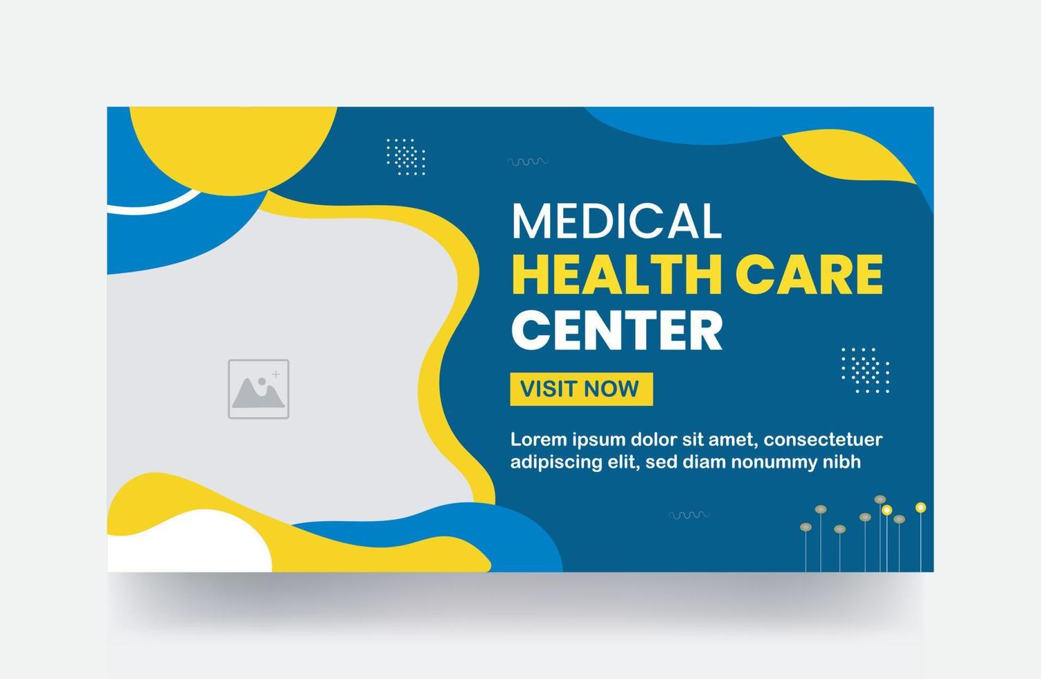 hospital video thumbnail and web banner template medical vector