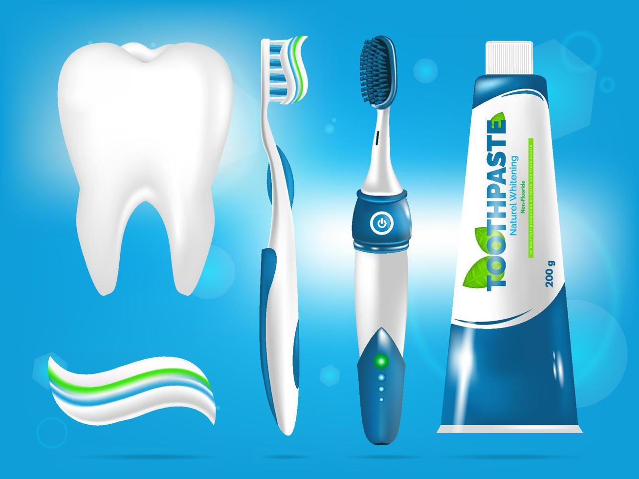 Dental care dentist tooth teeth design elements set vector