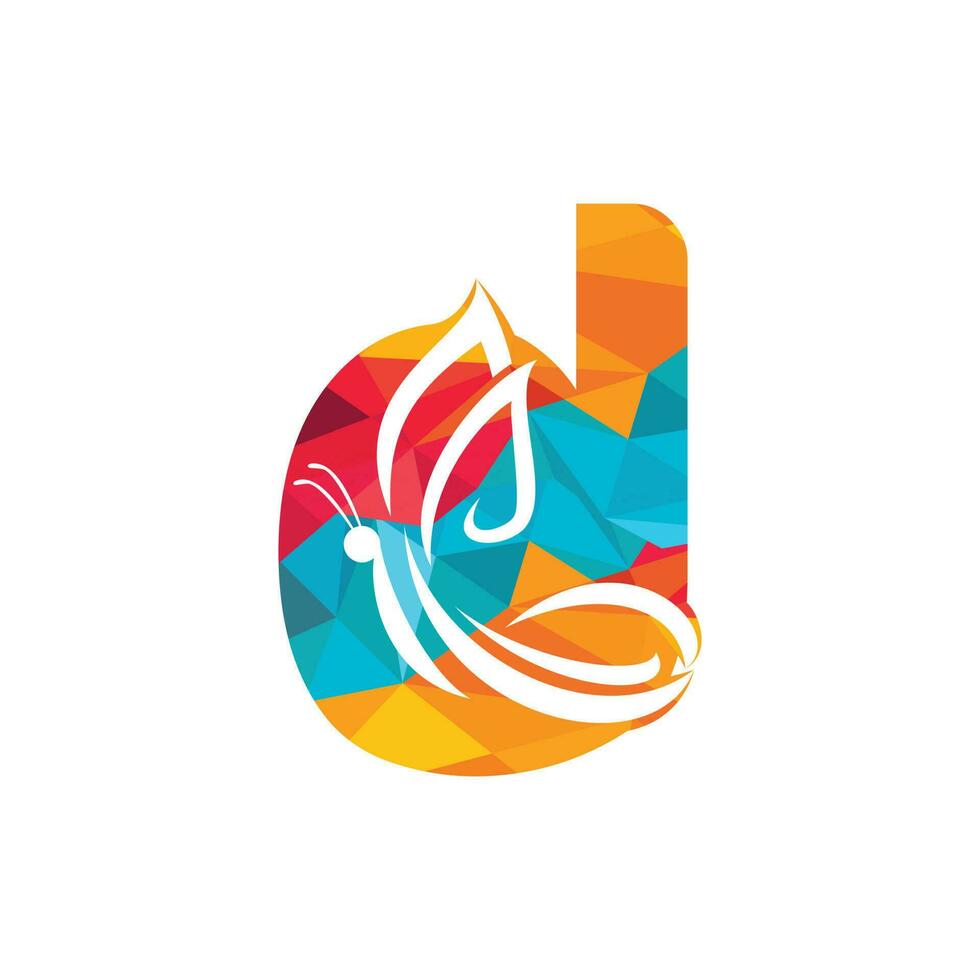 Butterfly letter D vector logo design. Beauty salon vector logo creative illustration.