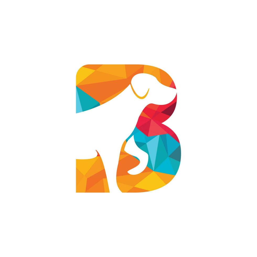 Letter B and Dog head vector logo design. Pet care logo design. Pet icon vector. Pet love logo design.