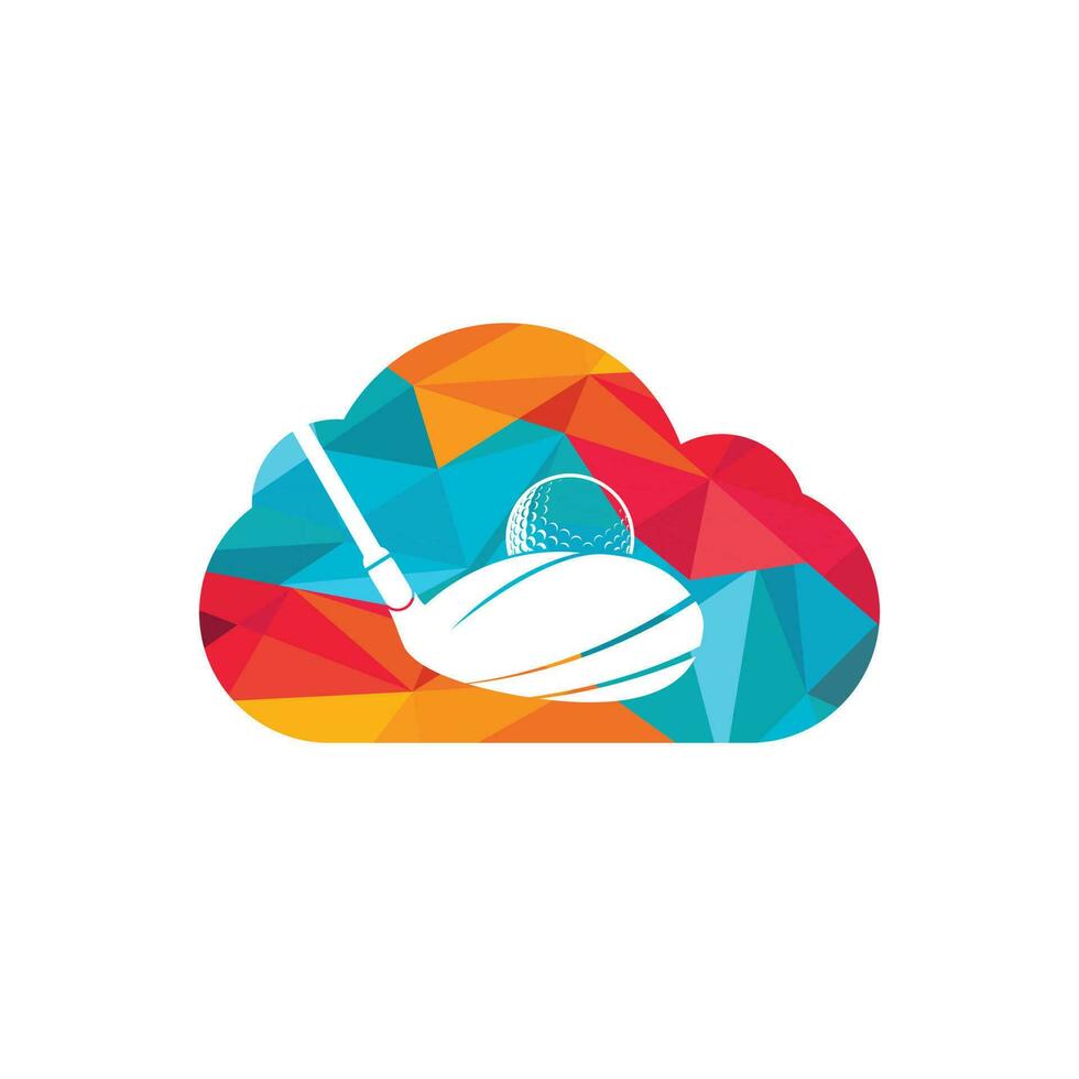 diseño de logotipo vectorial de golf en la nube. diseño del logo inspirado en el club de golf. vector