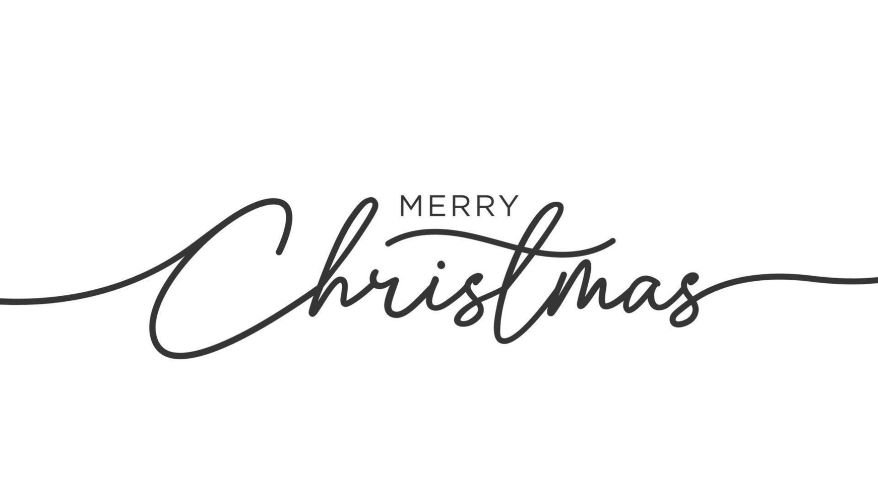 Letras de pincel de vector de feliz Navidad. caligrafía de pincel moderno dibujado a mano aislada sobre fondo blanco. Ilustración de tinta de vector de Navidad. Tipografía creativa para tarjetas de felicitación navideñas, banner.