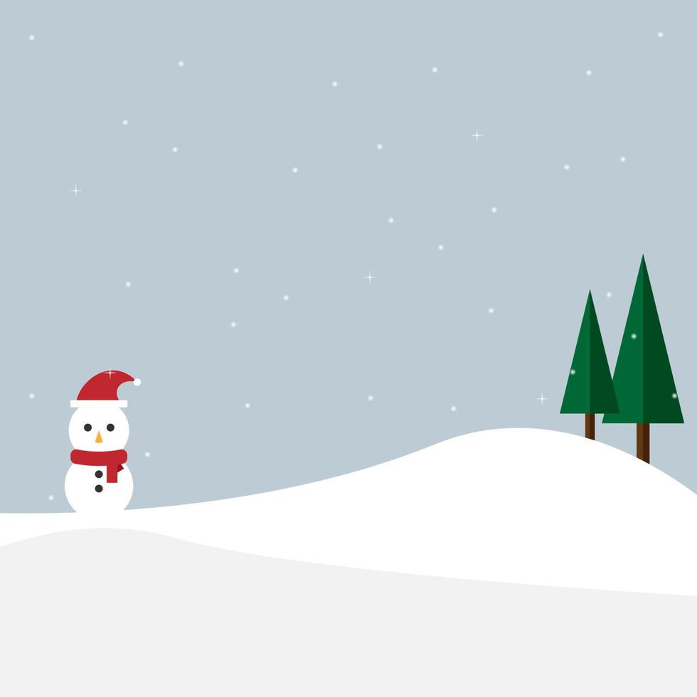 snow man with snowy day vector