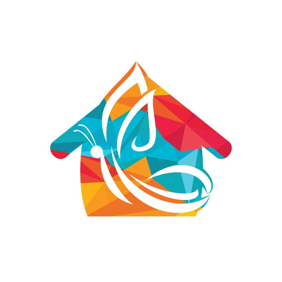 diseño de logotipo de mariposa y hogar. logo para cosméticos, lencería, joyería. vector