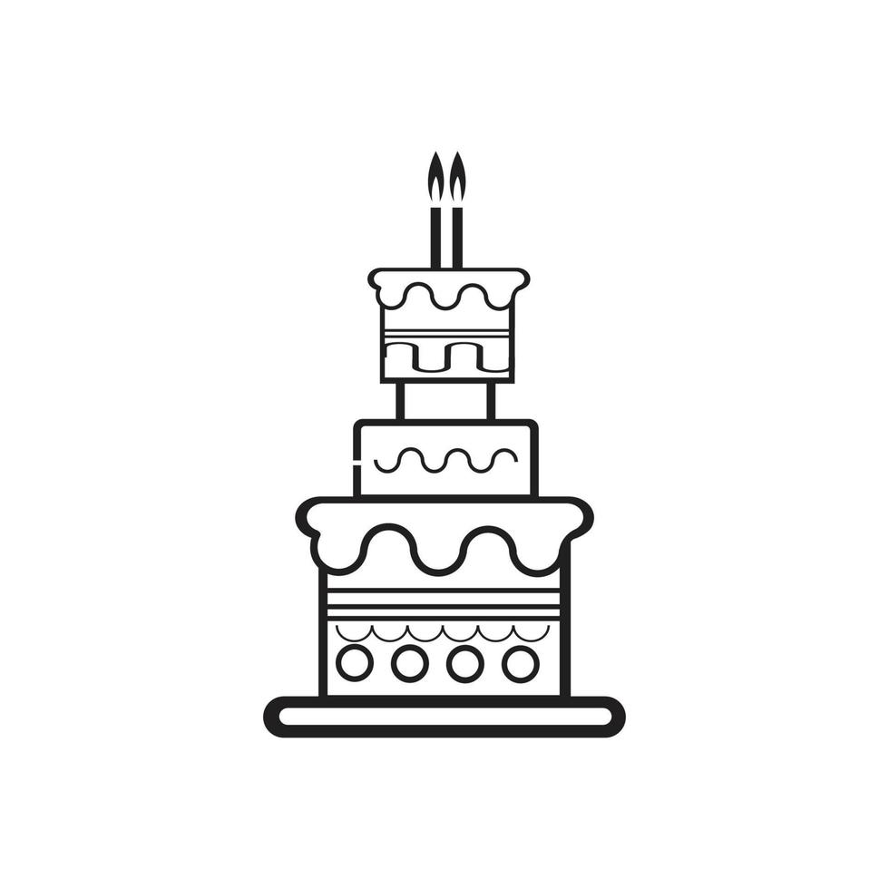 birthday cake icon vector design template