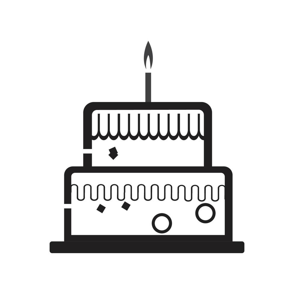 plantilla de diseño de vector de icono de pastel de cumpleaños