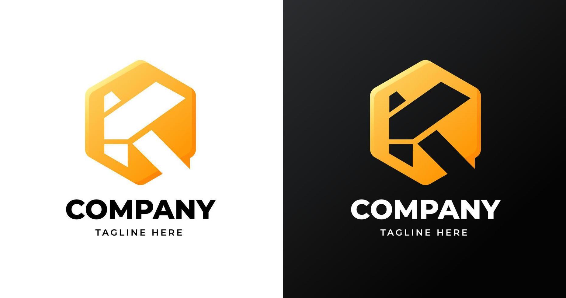 Letter k logo design template with geometric shape style vector