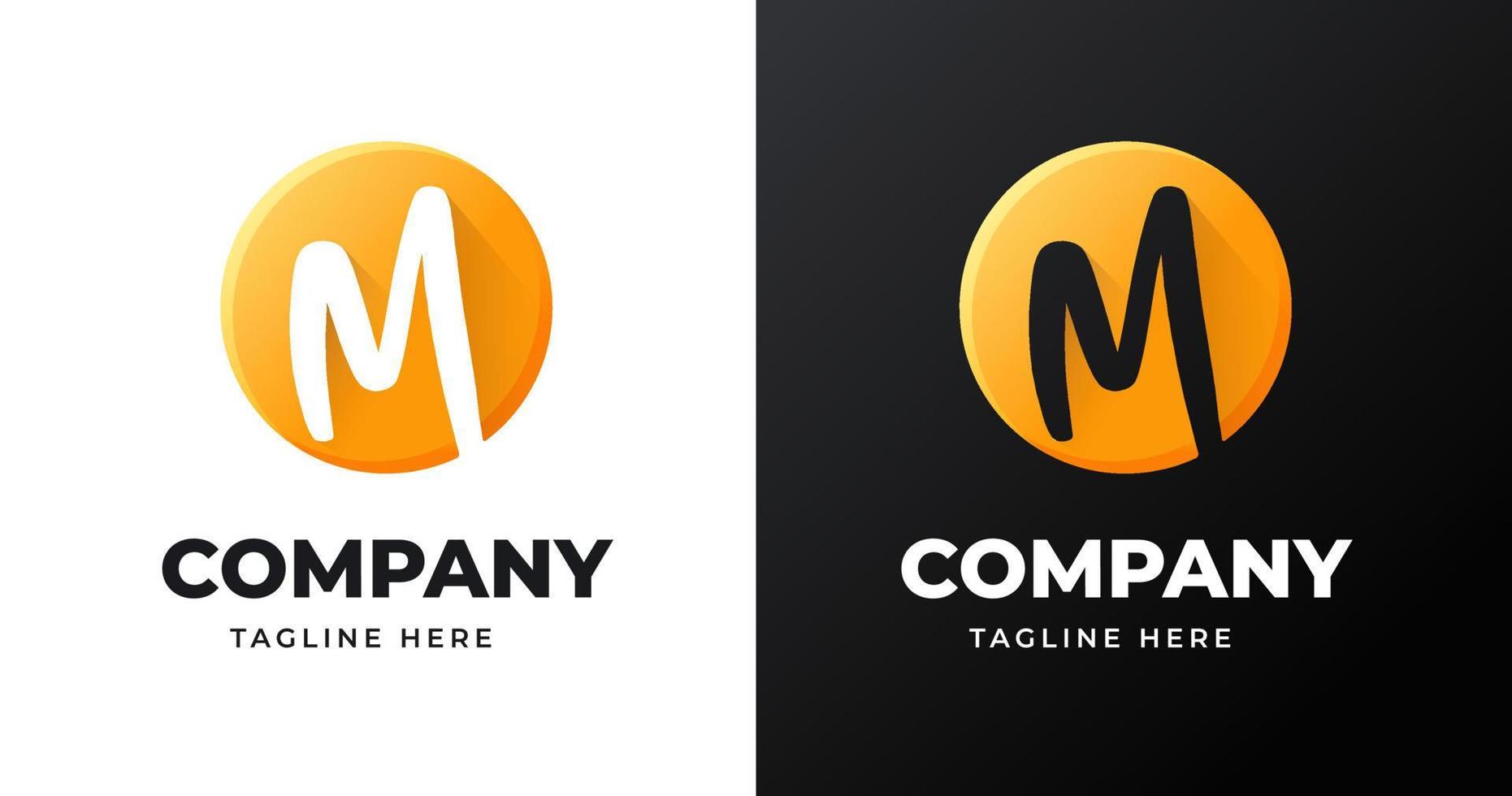 Letter M logo design template with circle shape style vector