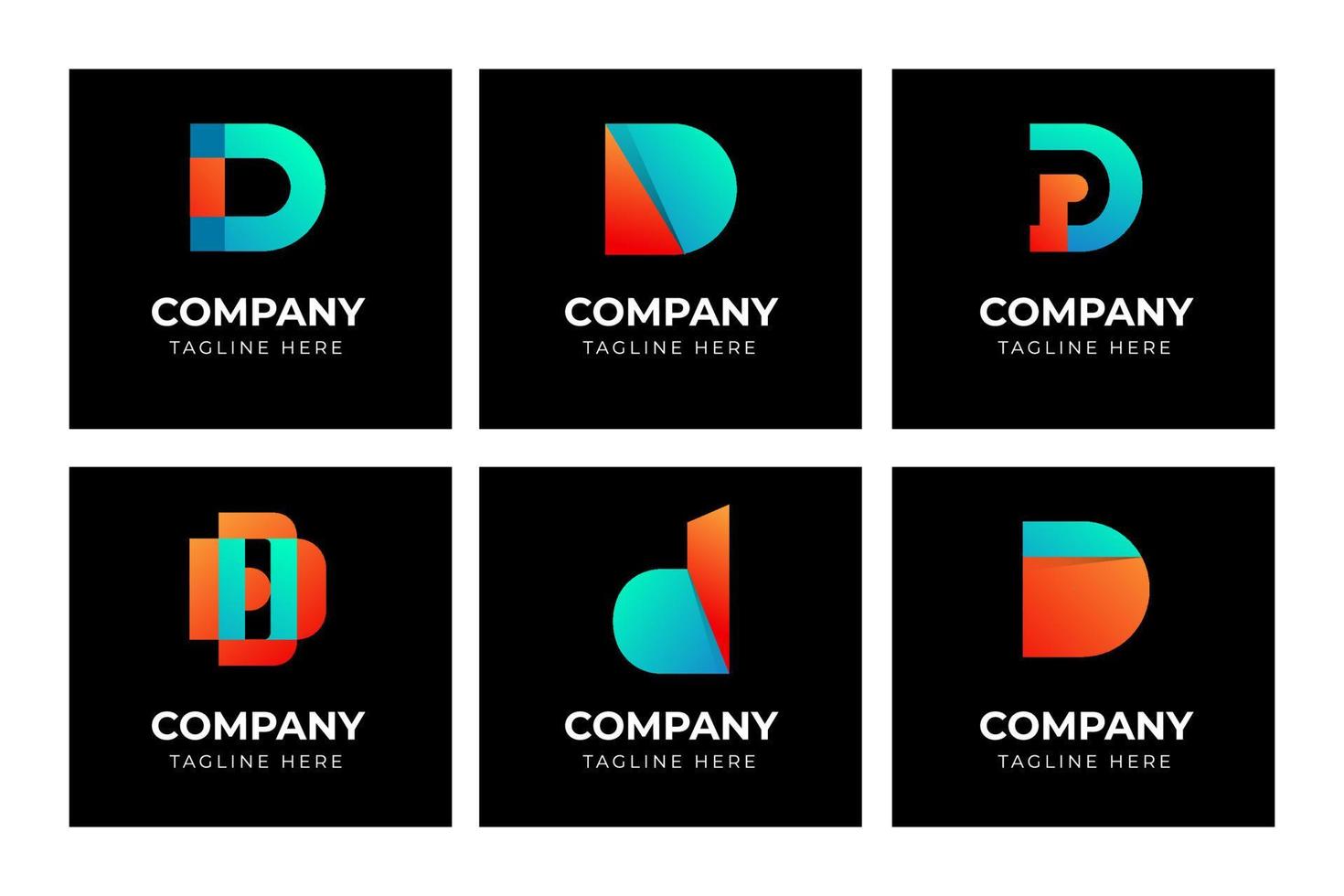 Big bundle set of abstract letter D logo design. Vector design element, with variety monogram K logo element, business sign, logos, identity, vector