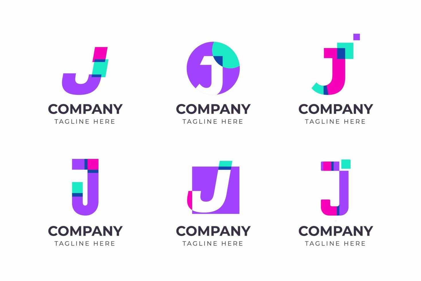 gran conjunto de diseño minimalista del logotipo de la letra j. elemento de diseño vectorial, con variedad monograma k elemento de logotipo, rótulo comercial, logotipos, identidad, vector