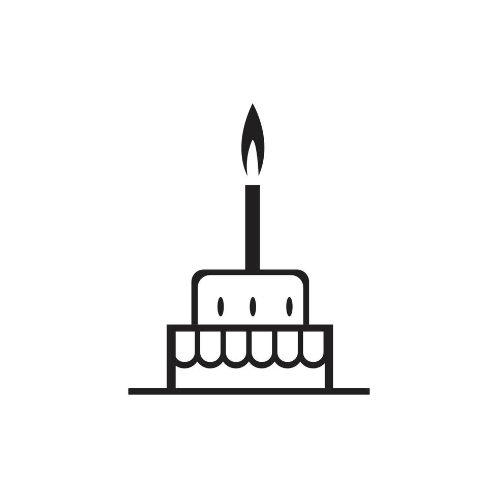 plantilla de diseño de vector de icono de pastel de cumpleaños