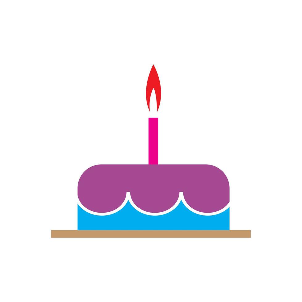 plantilla de diseño de vector de icono de pastel de cumpleaños