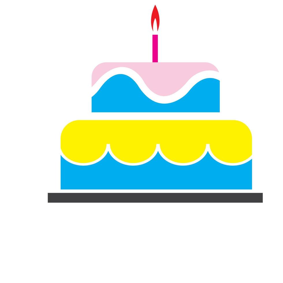 plantilla de diseño de vector de icono de pastel de cumpleaños