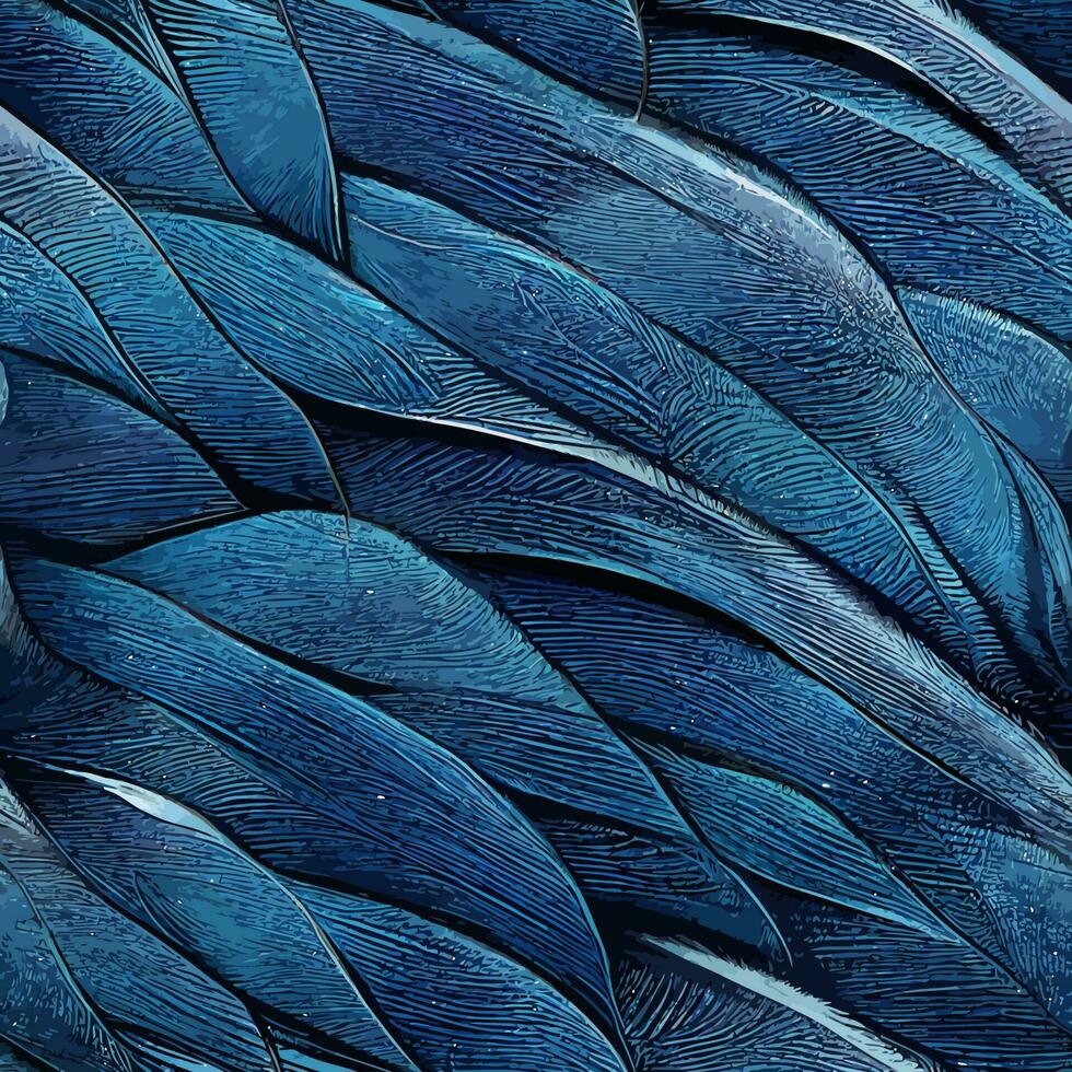 azulejo sin costuras de plumas azules bueno para el fondo vector