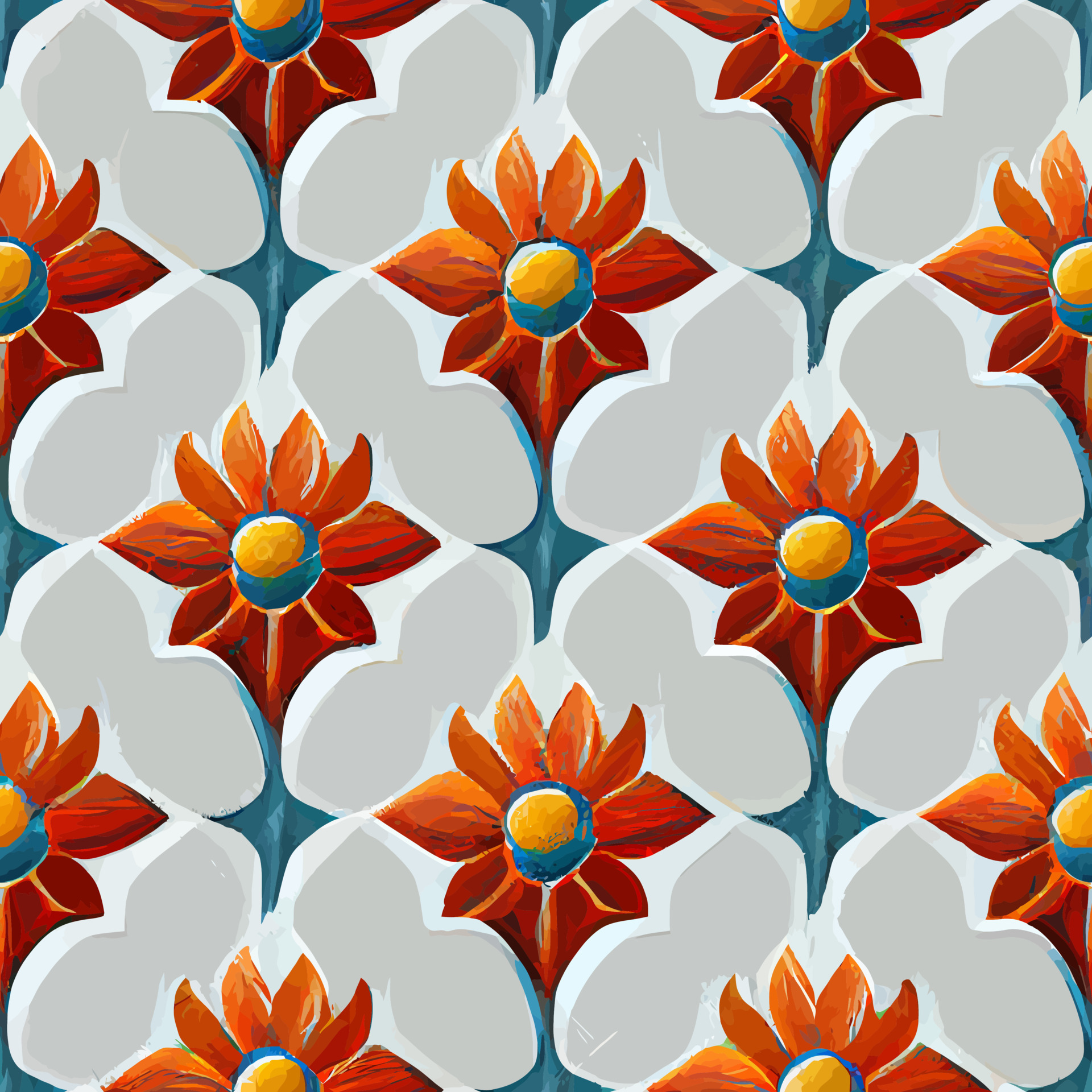 illustration vector of flower seamless tile art deco painting good for