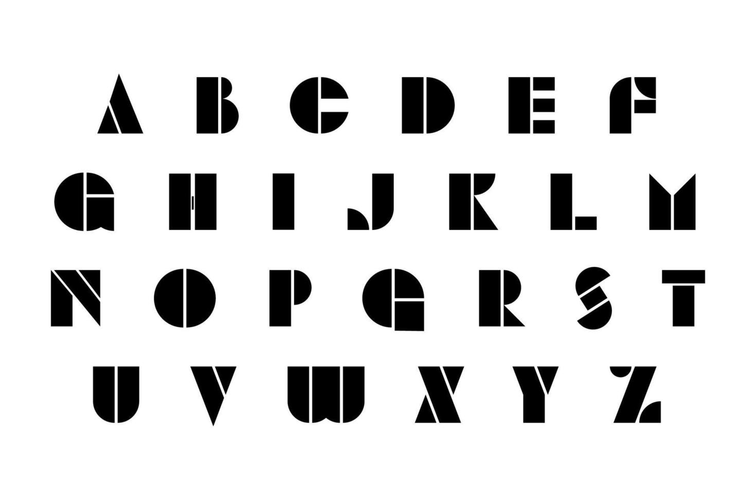 Bauhaus letters and numbers set. vector