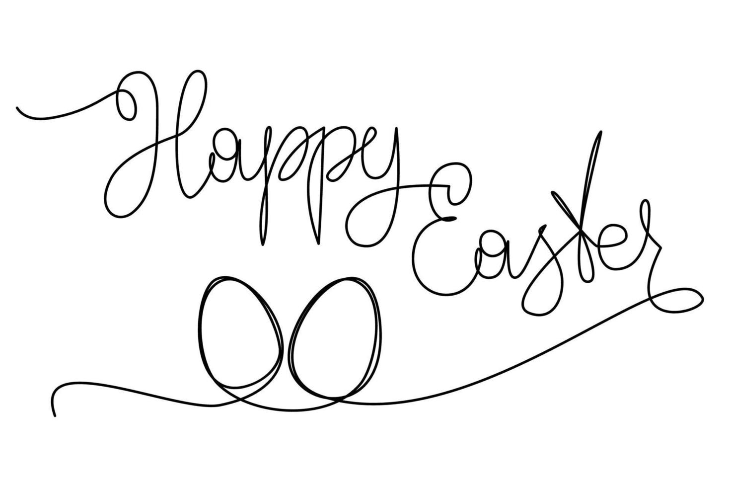 Easter bunny with heart continuous one line drawing. Rabbit simple image. Minimalist vector illustration.Print