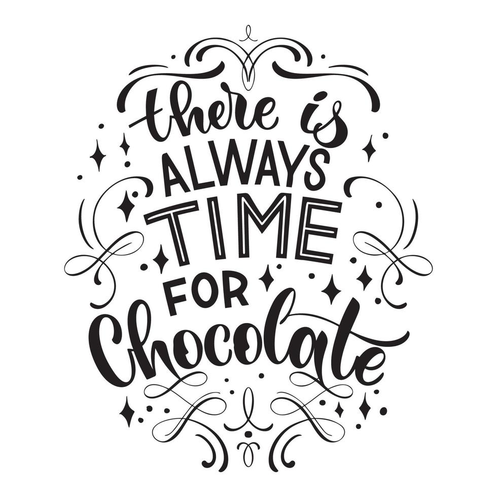 Chocolate hand lettering quote. vector