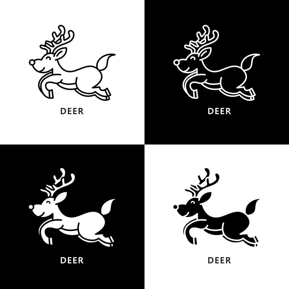 Deer Animal Symbol Illustration. Christmas Reindeer Logo Icon vector