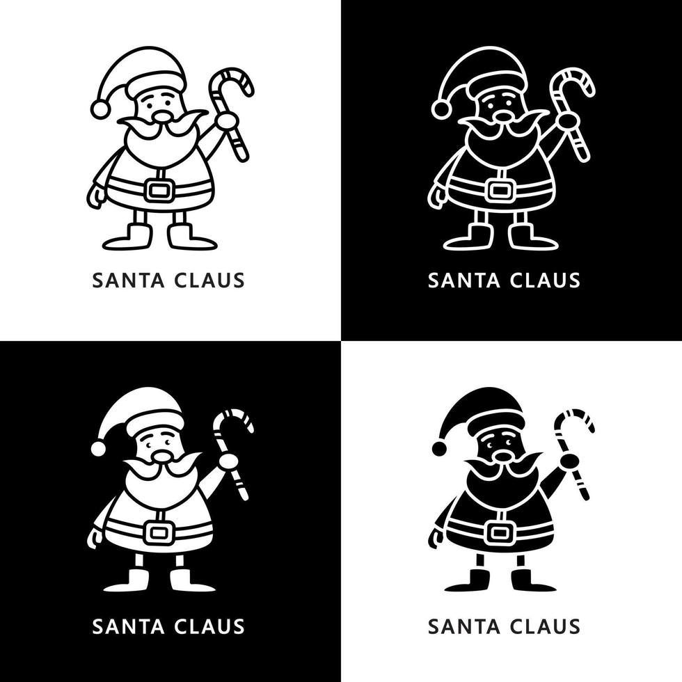 Santa Claus Symbol Illustration. Christmas Santa Character Logo Icon vector