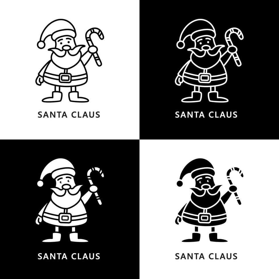 ilustración del símbolo de santa claus. icono de logotipo de personaje de navidad santa vector